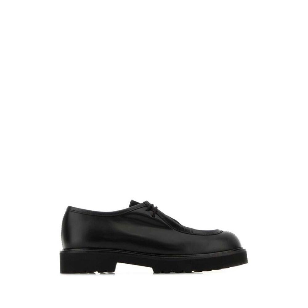 Max Mara Women Black Leather Track Lace-Up Shoes